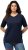 Ulla Popken Piping Accent Functional UVP 50+ Stretch Knit Top Navy Blue - T-shirty - 