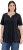 Ulla Popken Essential Notch Neck Stretch Tee Black - T-shirty - 