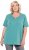 Ulla Popken Essential Notch Neck Stretch Tee Pale Green - T-shirty - 