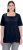 Ulla Popken Essential Square Neck Stretch Tee Navy Blue - T-shirty - 
