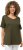 Ulla Popken Double Layer Rounded V-Neck Slim Fit Tee Forest Green - T-shirty - 