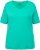 Ulla Popken Double Layer Rounded V-Neck Slim Fit Tee Turquioise Green - T-shirty - 