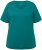 Ulla Popken Double Layer Rounded V-Neck Slim Fit Tee Dark Emerald - T-shirty - 