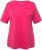 Ulla Popken Double Layer Rounded V-Neck Slim Fit Tee Dark Pink - T-shirty - 