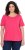 Ulla Popken Double Layer Rounded V-Neck Slim Fit Tee Dark Pink - T-shirty - 