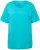 Ulla Popken Double Layer Rounded V-Neck Slim Fit Tee Deep Aqua - T-shirty - 