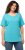 Ulla Popken Double Layer Rounded V-Neck Slim Fit Tee Deep Aqua - T-shirty - 