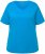 Ulla Popken Double Layer Rounded V-Neck Slim Fit Tee Sapphire Blue - T-shirty - 