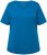 Ulla Popken Double Layer Rounded V-Neck Slim Fit Tee Medium Blue - T-shirty - 