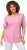 Ulla Popken Double Layer Rounded V-Neck Slim Fit Tee Light Pink - T-shirty - 