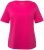 Ulla Popken Double Layer Rounded V-Neck Slim Fit Tee Fuchsia Pink - T-shirty - 