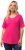 Ulla Popken Double Layer Rounded V-Neck Slim Fit Tee Fuchsia Pink - T-shirty - 