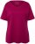Ulla Popken Double Layer Rounded V-Neck Slim Fit Tee Magnolia Red - T-shirty - 
