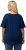 Ulla Popken Cold Dye Ruffle Edge Pocket Tee Dark Blue - T-shirty - 