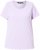 Ulla Popken Ribbed Lettuce Hem Short Sleeve Tee Lavender - T-shirty - 