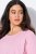 Ulla Popken Asymmetric Flounce Panel Short Sleeve Tee Pink - T-shirty - T-shirty damskie plus size