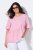 Ulla Popken Asymmetric Flounce Panel Short Sleeve Tee Pink - T-shirty - T-shirty damskie plus size