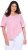 Ulla Popken Asymmetric Flounce Panel Short Sleeve Tee Pink - T-shirty - 