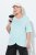 Ulla Popken Antibacterial Short Sleeve Draped Tee Light Turquiose - T-shirty - T-shirty damskie plus size