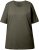 Ulla Popken Basic Round Neck Short Sleeve Relaxed Fit T-Shirt Olive Grey - T-shirty - 