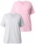 Ulla Popken Eco Cotton Basic T-Shirt 2-Pack Grey/Pink - T-shirty - 