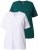 Ulla Popken Eco Cotton Basic T-Shirt 2-Pack Green/White - T-shirty - 
