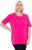 Ulla Popken Essential Round Neck Stretch Tee Magenta Pink - T-shirty - 