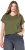 Ulla Popken Oversized studded Acid-washed V-Neck T-shirt Palm Green - T-shirty - 