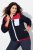 Ulla Popken Color Block Teddy Fleece Jacket Navy - Bluzy & bluzy z kapturem - Przytulne bluzy, hoody i swetry