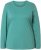 Ulla Popken Basic Round Neck Long Sleeve Slim Fit Cotton Tee Green - T-shirty - 