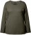 Ulla Popken Basic Round Neck Long Sleeve Slim Fit Cotton Tee Olive - T-shirty - 