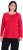 Ulla Popken Basic Round Neck Long Sleeve Slim Fit Cotton Tee Red - T-shirty - 
