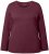 Ulla Popken Basic Round Neck Long Sleeve Slim Fit Cotton Tee Dark Berry - T-shirty - 