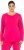 Ulla Popken Basic Round Neck Long Sleeve Slim Fit Cotton Tee Red Pink - T-shirty - 