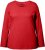 Ulla Popken Basic Round Neck Long Sleeve Slim Fit Cotton Tee Salsa Red - T-shirty - 