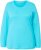 Ulla Popken Basic Round Neck Long Sleeve Slim Fit Cotton Tee Deep Aqua - T-shirty - 