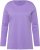 Ulla Popken Basic Round Neck Long Sleeve Slim Fit Cotton Tee Pale Lilac - T-shirty - 