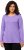 Ulla Popken Basic Round Neck Long Sleeve Slim Fit Cotton Tee Pale Lilac - T-shirty - 