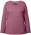 Ulla Popken Basic Round Neck Long Sleeve Slim Fit Cotton Tee Dark Rose - T-shirty - 