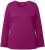 Ulla Popken Basic Round Neck Long Sleeve Slim Fit Cotton Tee Berry - T-shirty - 