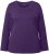 Ulla Popken Basic Round Neck Long Sleeve Slim Fit Cotton Tee Deep Violet - T-shirty - 