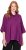 Ulla Popken Sparkling Draped Collared Tee Mulberry - Koszulki z nadrukiem dla kobiet - 