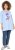 Ulla Popken Floral Motif 3/4 Sleeve Tunic Tee Light Blue - Koszulki z nadrukiem dla kobiet - 