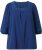 Ulla Popken Embroidered Detail 3/4 Sleeve Tee Dark Blue - Koszulki z nadrukiem dla kobiet - 