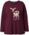 Ulla Popken Fawn Long Sleeve Graphic Tee Plum - Koszulki z nadrukiem dla kobiet - 