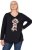Ulla Popken Sequined Puppy Long Sleeve Graphic Tee Black - Koszulki z nadrukiem dla kobiet - 