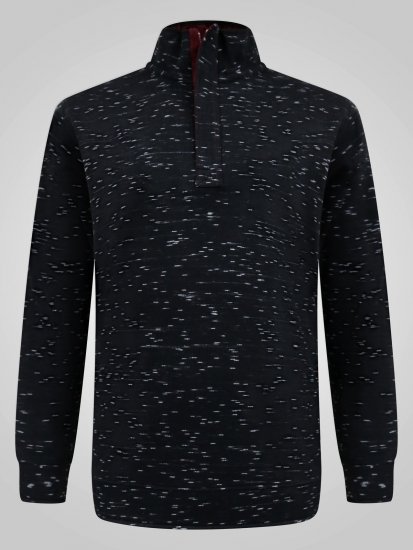 D555 Chandler Reno 1/4 Zip Neck Sweatshirt With Bear Logo Czarny - Bluzy & bluzy z kapturem - Bluzy & Bluzy z kapturem 2XL-12XL