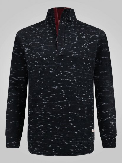 D555 Chandler Reno 1/4 Zip Neck Sweatshirt With Bear Logo Czarny - Bluzy & bluzy z kapturem - Bluzy & Bluzy z kapturem 2XL-12XL