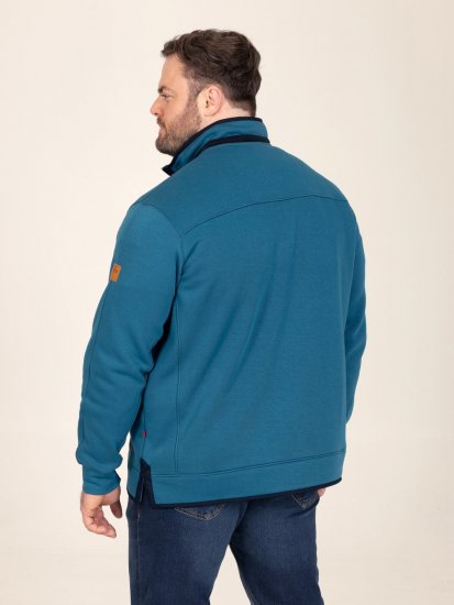 D555 Conway 1 1/4 Zip Neck Fleece Sweatshirt With Bear Logo Teal - Bluzy & bluzy z kapturem - Bluzy & Bluzy z kapturem 2XL-12XL