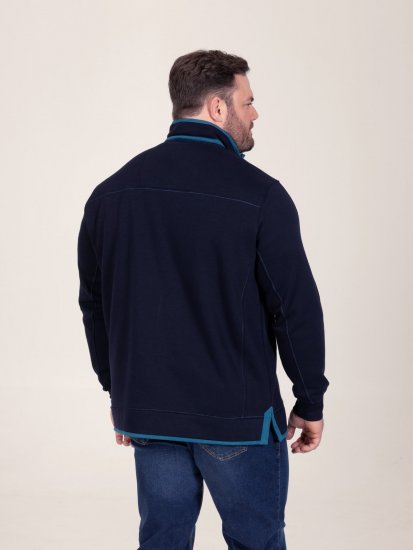 D555 Conway 2 1/4 Zip Neck Fleece Sweatshirt With Bear Logo Granatowy - Bluzy & bluzy z kapturem - Bluzy & Bluzy z kapturem 2XL-12XL
